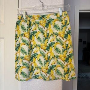 Glamorous Yellow and Green Banana Print Mini Skirt